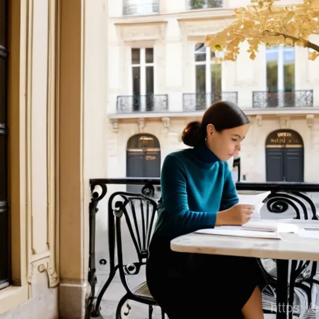 프랑스어 뉴스 사이트 추천 - **Prompt 1: Parisian Cafe News Immersion**
    An intelligent young woman in her late 20s, dressed i...