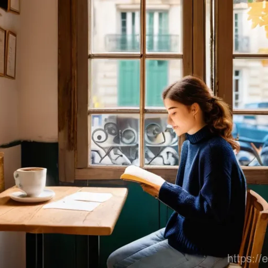 프랑스어 A1부터 C2까지 레벨별 학습법 - **A1/A2 Beginner's Journey:**
    "A bright, naturally lit scene of a young adult, approximately 20-...