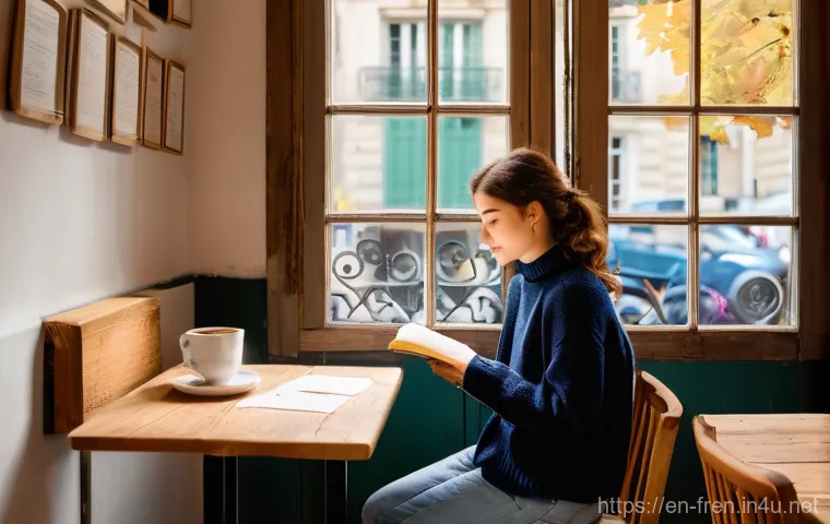 프랑스어 A1부터 C2까지 레벨별 학습법 - **A1/A2 Beginner's Journey:**
    "A bright, naturally lit scene of a young adult, approximately 20-...