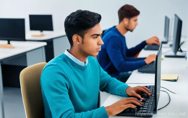 TCF 프랑스어 능력 시험 - **Image Prompt: Focused TCF Exam Taker**
    A realistic, well-lit, medium shot of a determined youn...