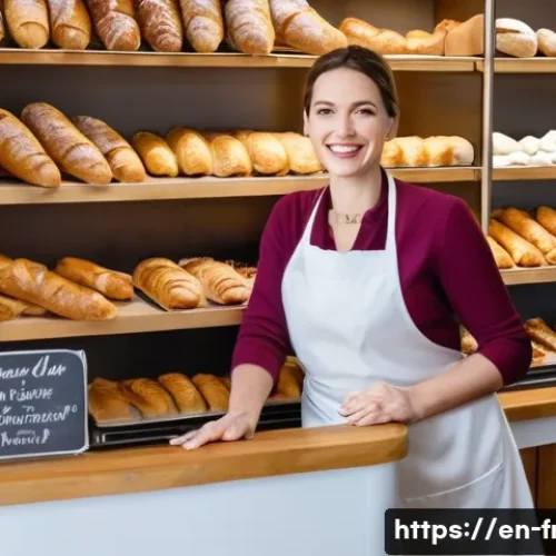 Home 29 프랑스어 프랑스 문화 이해 - **A Genuine "Bonjour" in a French Boulangerie:**
**Prompt:** A warm and inviting scene inside a ...